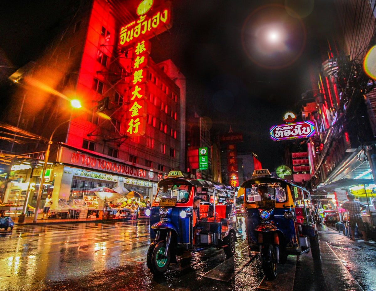 Tuk-tuks in Chinatown, Bangkok, Thailand